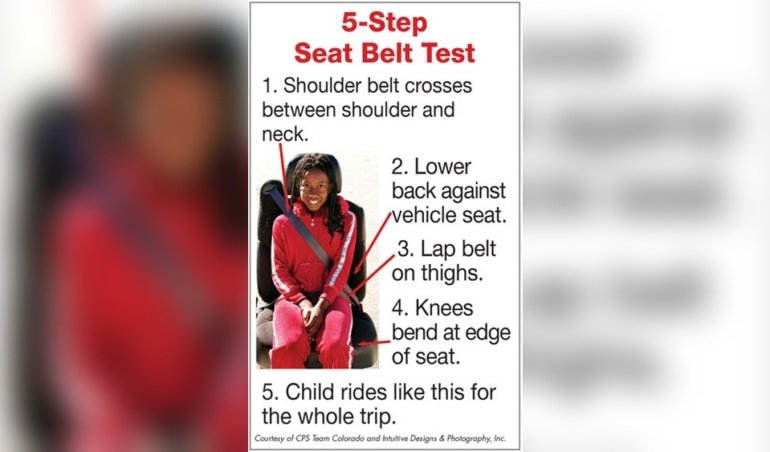 What is the 5 Step Seat Belt Fit Test
